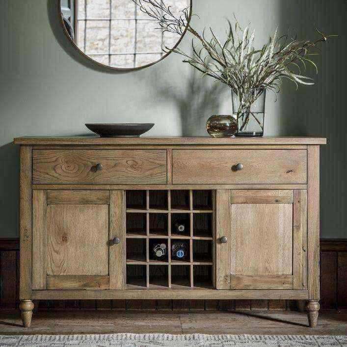 Large Oak Sideboard with Wine Storage - The Farthing