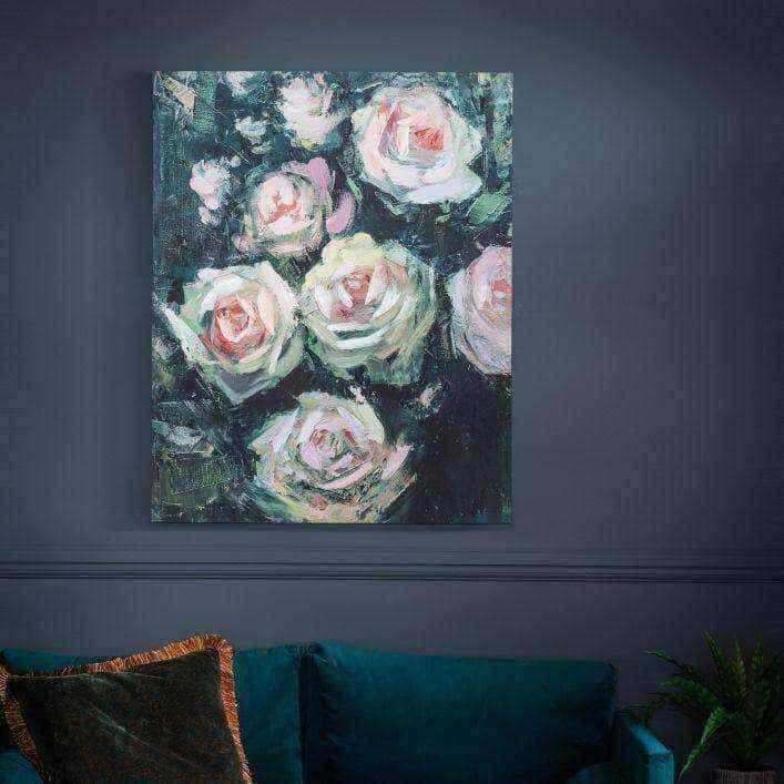 Large Pink Roses Wall Canvas - The Farthing