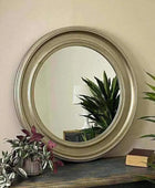 Large Round Distressed Silver Wall Mirror - The Farthing