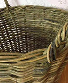 Large Rustic Round Rattan Basket with Handles - The Farthing