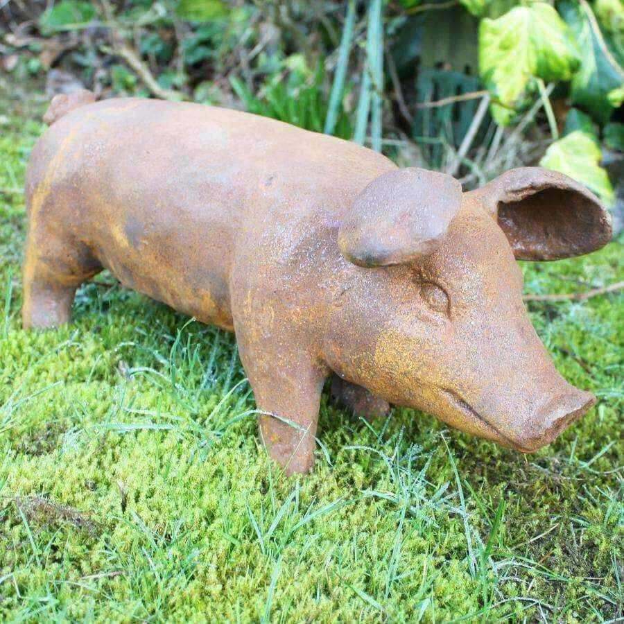 Large Rustic Rusty Pig Ornament - The Farthing