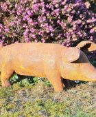 Large Rustic Rusty Pig Ornament - The Farthing
