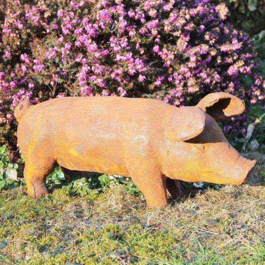 Large Rustic Rusty Pig Ornament - The Farthing