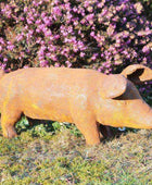 Large Rustic Rusty Pig Ornament - The Farthing