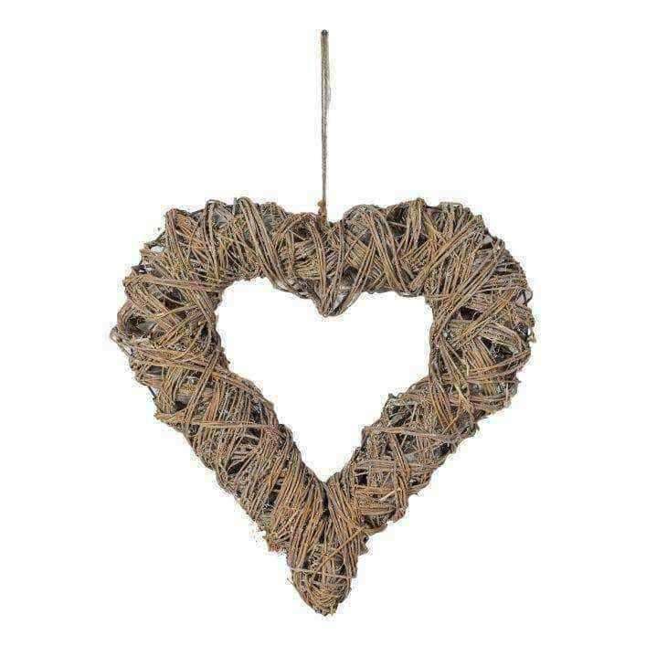 Large Rustic Woven Willow Heart - The Farthing