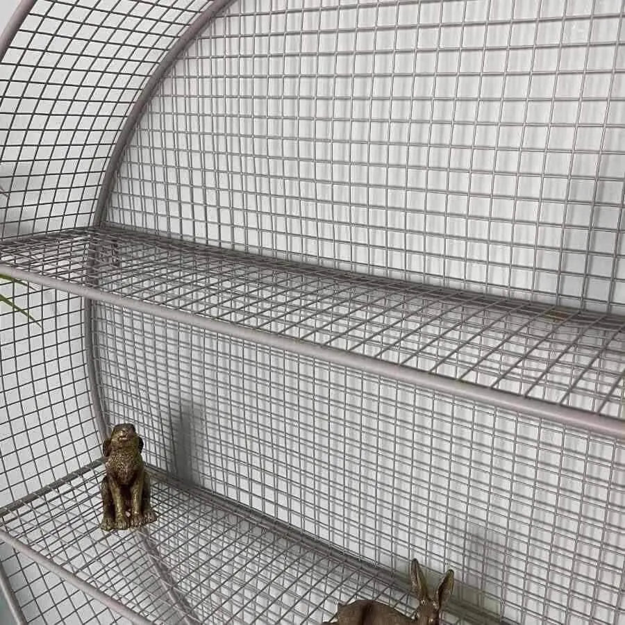 Light Grey Round Wire Wall Shelf - The Farthing