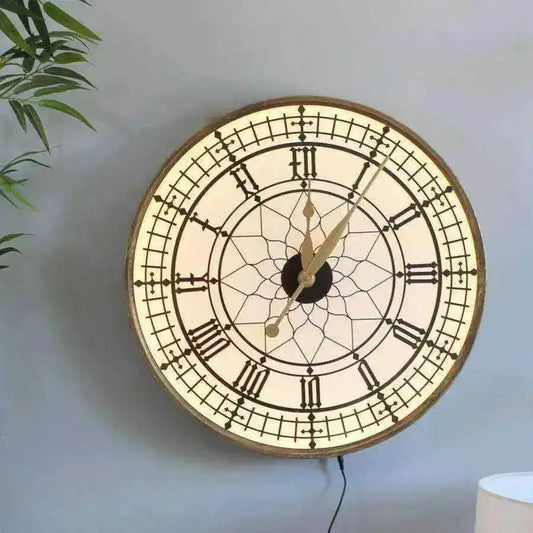 Light Up Led Gold Wall Clock - The Farthing
