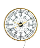 Light Up Led Gold Wall Clock - The Farthing