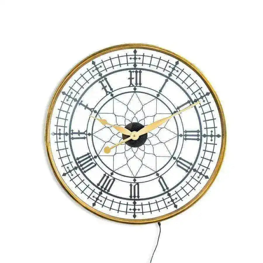 Light Up Led Gold Wall Clock - The Farthing