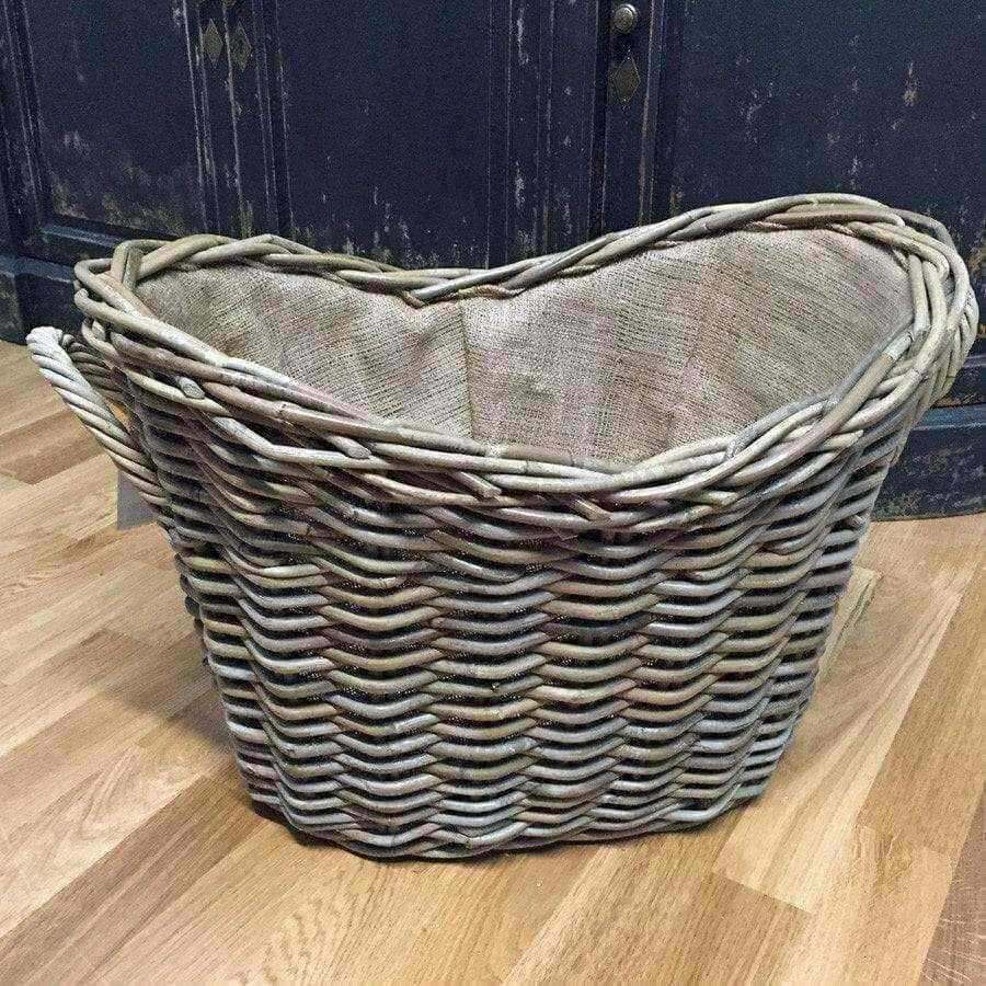 Lined Log Basket with Handles - The Farthing