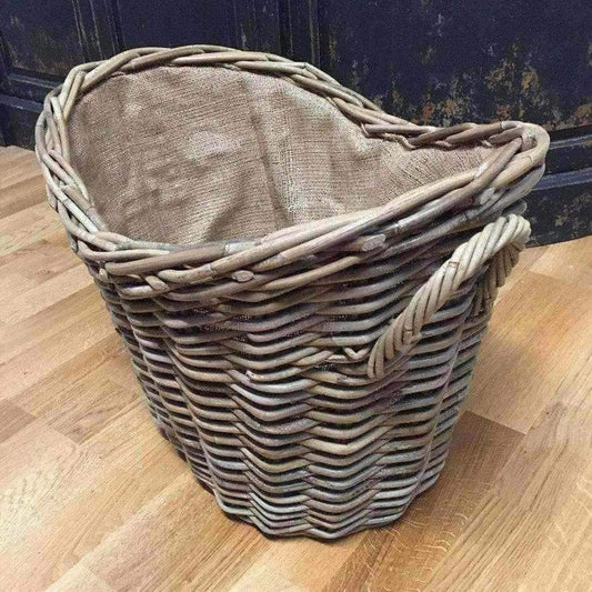 Lined Log Basket with Handles - The Farthing