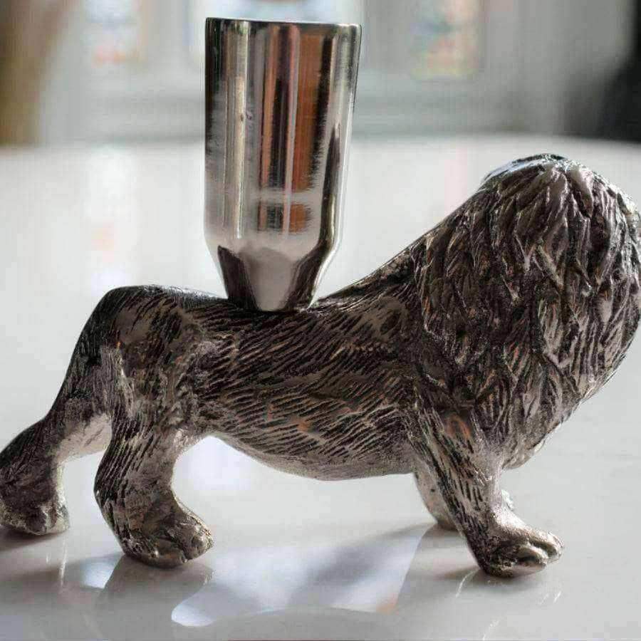 Lion Shaped Metal Candle Holder - The Farthing