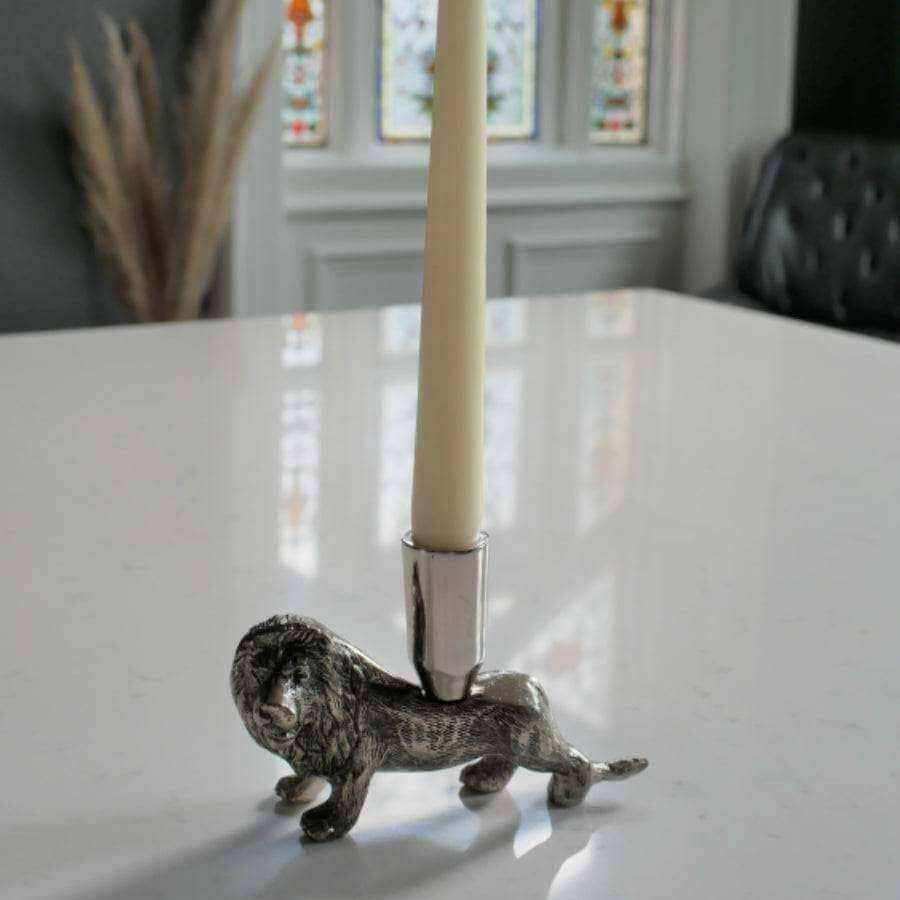 Lion Shaped Metal Candle Holder - The Farthing