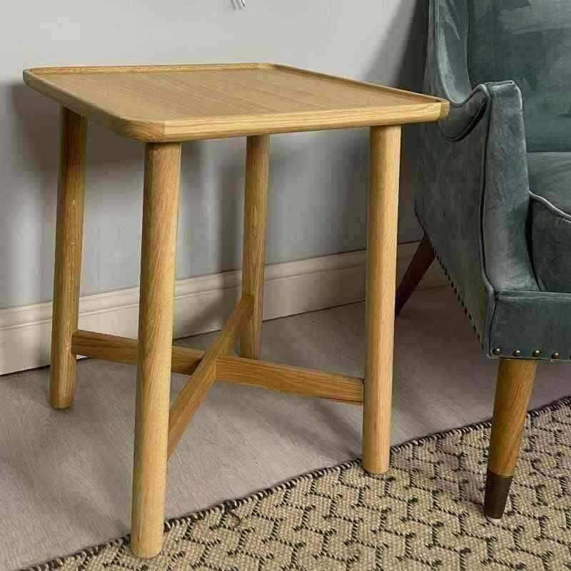 Lipped Top Oak Side Table - The Farthing