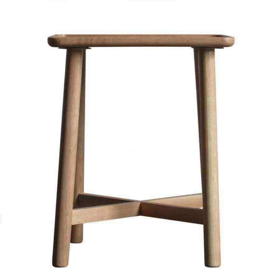 Lipped Top Oak Side Table - The Farthing