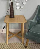 Lipped Top Oak Side Table - The Farthing