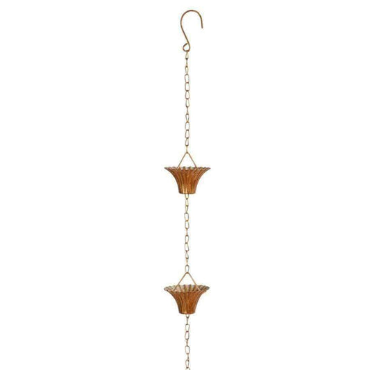 Long Decorative Hanging Copper Rain Chain - The Farthing