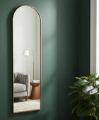 Long Slim Arched Top Gold Wall Mirror - The Farthing