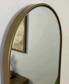 Long Slim Arched Top Gold Wall Mirror - The Farthing