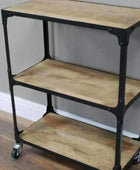 Low Industrial Metal and Wood Open Display Shelf Unit - The Farthing