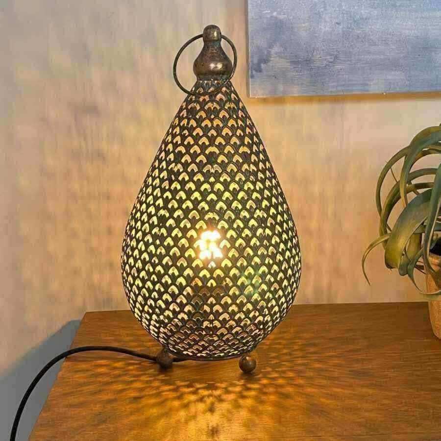 Manara Filigree Metal Table Lamp - The Farthing