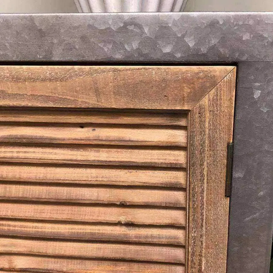 Metal and Wood Slatted Fordbury Cabinet - The Farthing