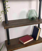 Metal and Wood Thorncombe Pipe Wall Shelf - The Farthing