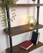 Metal and Wood Thorncombe Pipe Wall Shelf - The Farthing