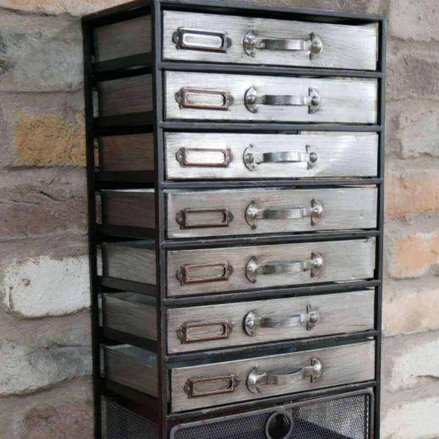Metal Factory Wall Drawer Unit - The Farthing