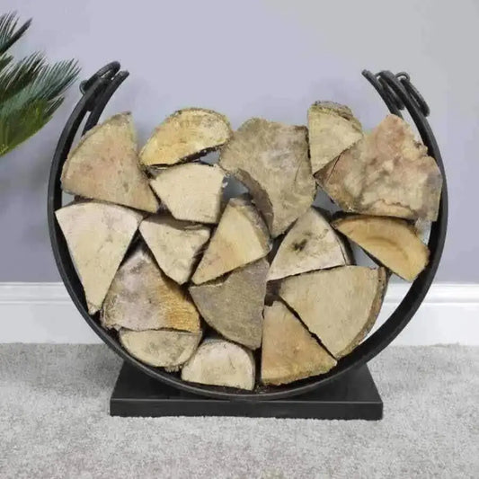 Metal Horseshoe Log Holder - The Farthing
