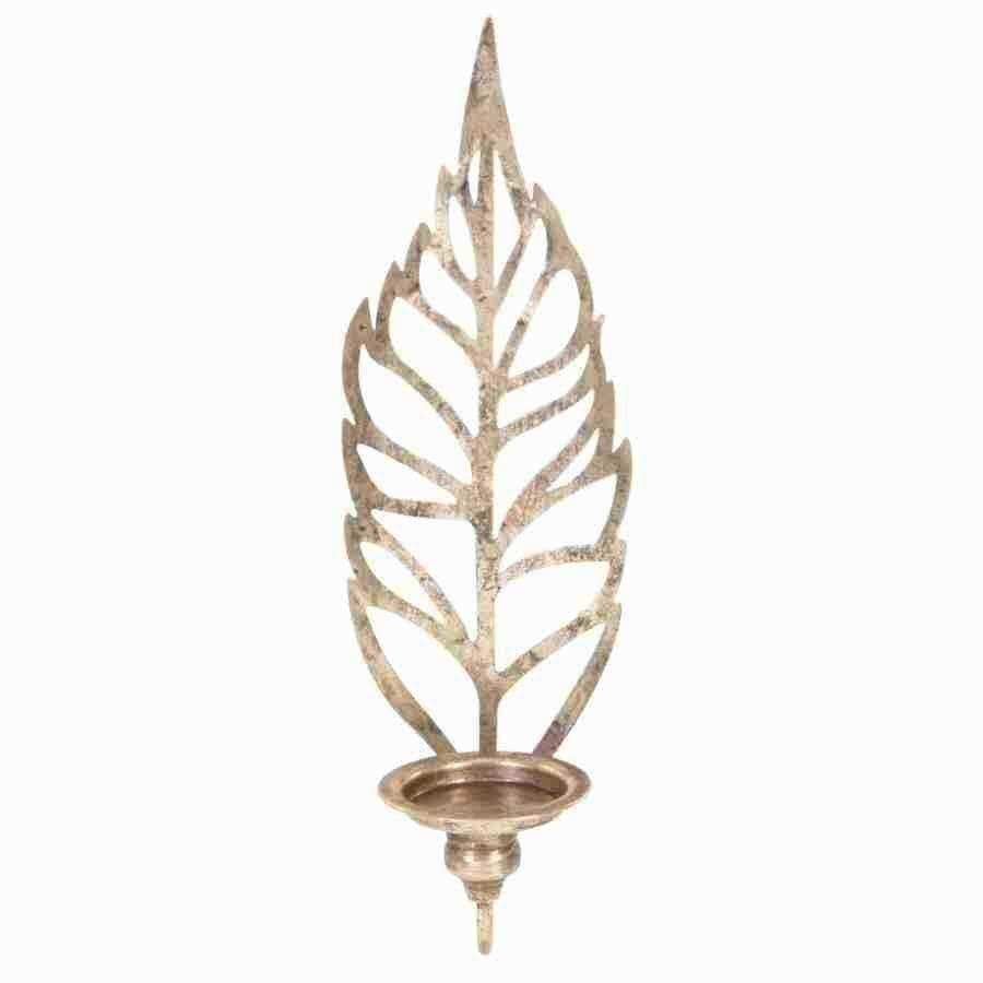 Metal Leaf Wall Sconce Candle Holder - The Farthing