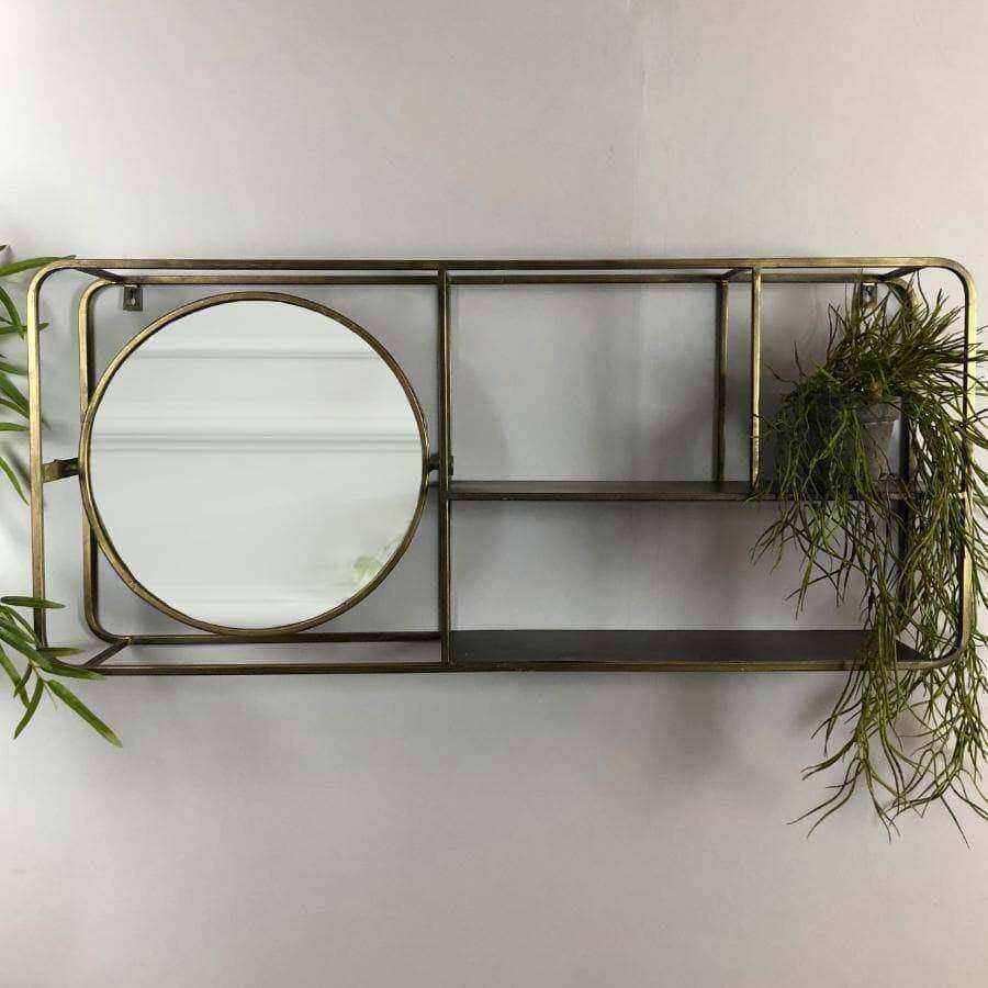 Metal Wall Storage with Tilting Mirror - The Farthing