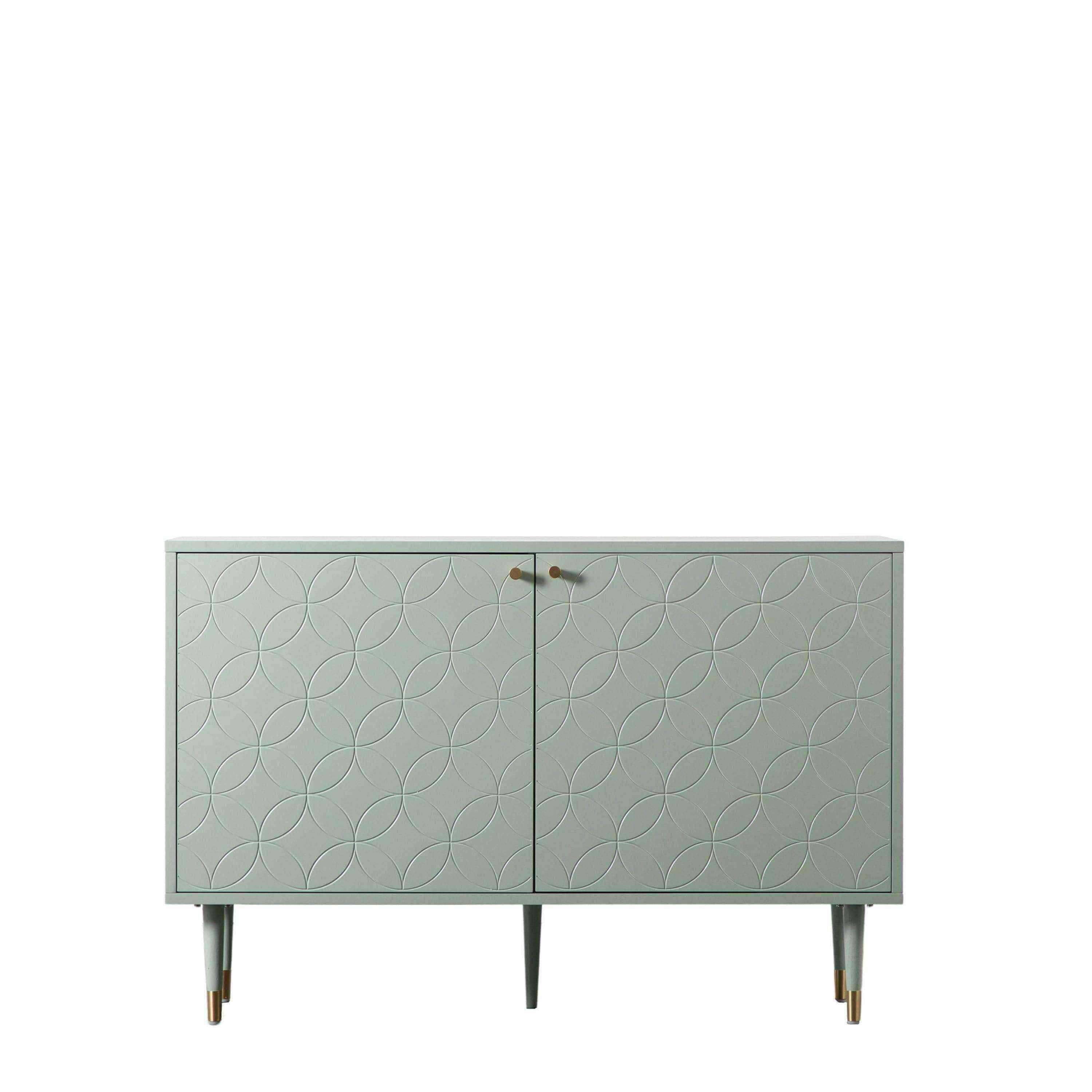 Mint Geometric Circular Pattern Sideboard Cabinet - The Farthing