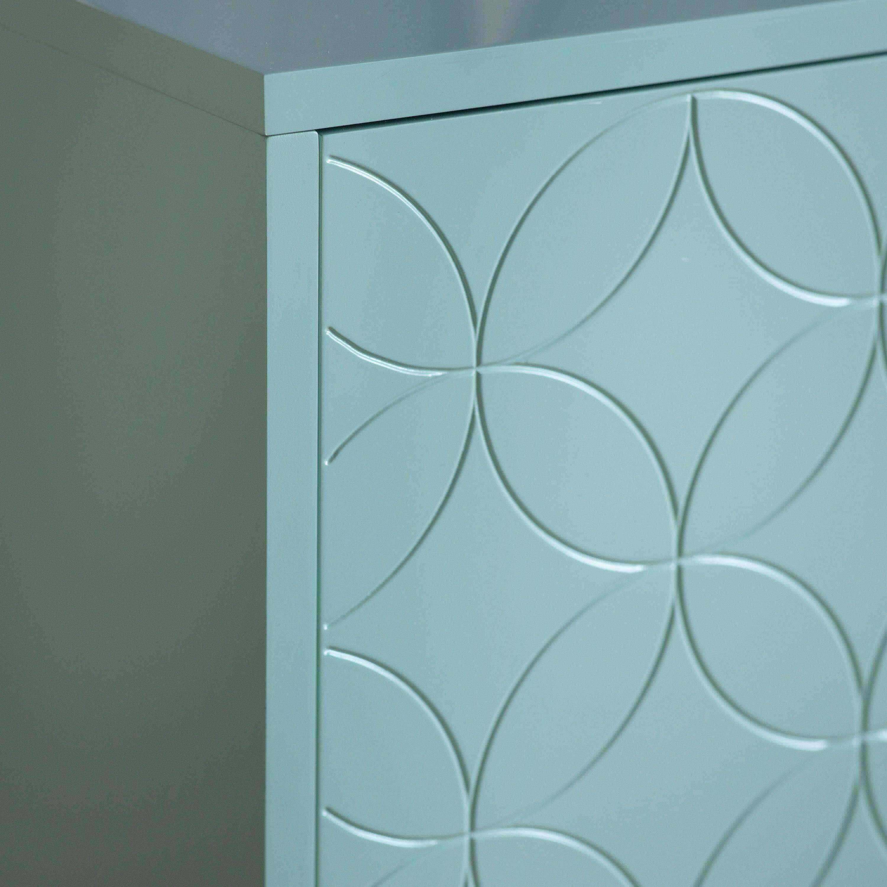 Mint Geometric Circular Pattern Sideboard Cabinet - The Farthing