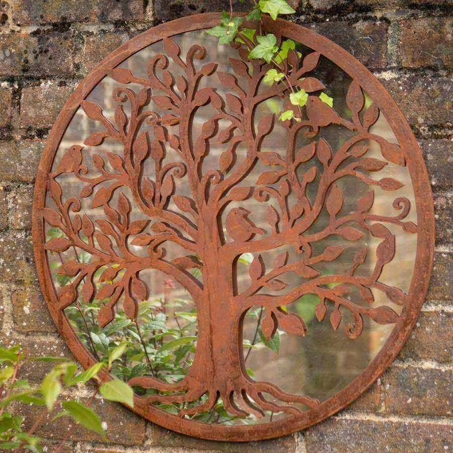 Mirrored Rustic Metal Tree Wall Art - The Farthing