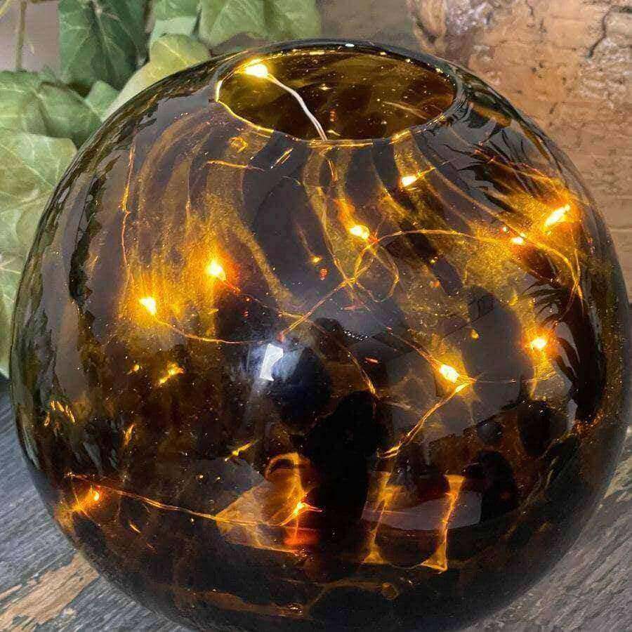 Mottled Brown Glass Ball - The Farthing