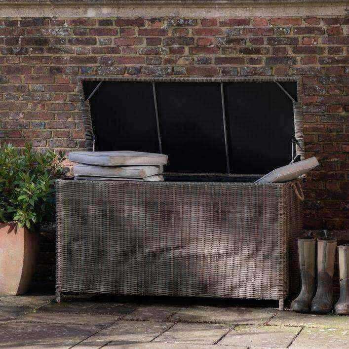 Natural Brown Poly Rattan Outdoor Storage box - The Farthing