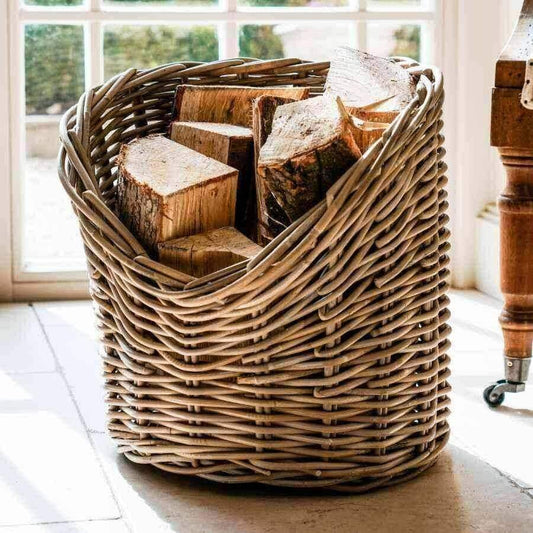 Natural Rattan Log Basket - The Farthing