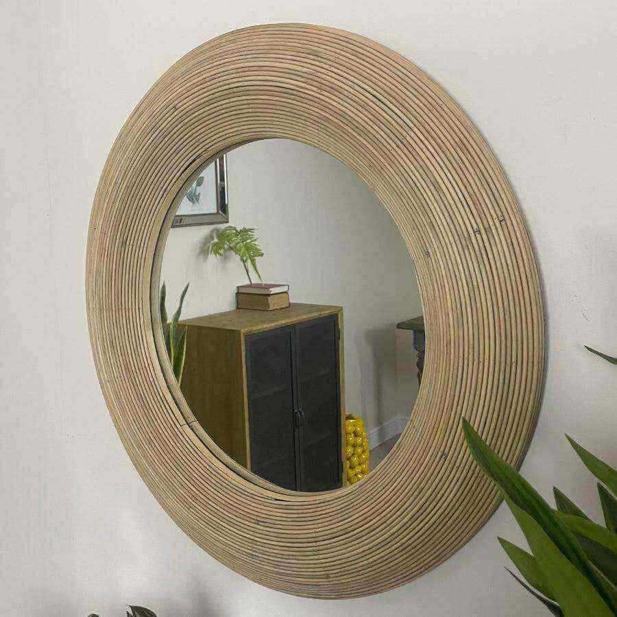 Natural Round Rattan Wall Mirror - The Farthing