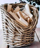 Natural Wicker Kindling Basket - 24cm - The Farthing