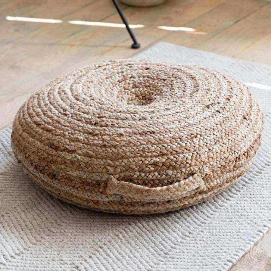 Natural Woven Jute Floor Cushion / Seat - The Farthing