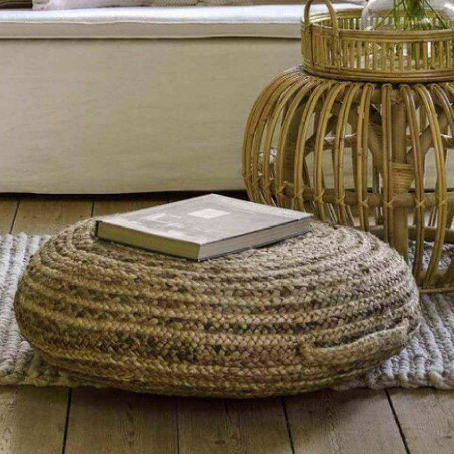 Natural Woven Jute Floor Cushion / Seat - The Farthing