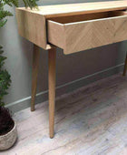 Oak Console Table with Chevron Front - The Farthing