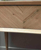 Oak Console Table with Chevron Front - The Farthing