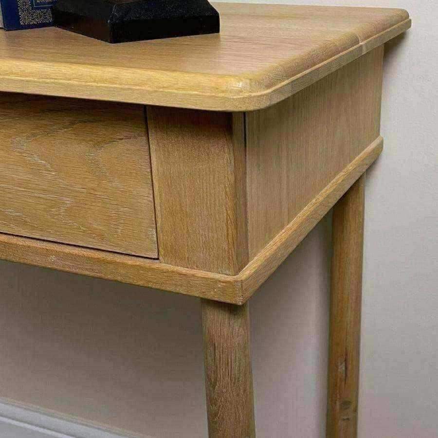 Oak Nordic Single Wide Drawer Dressing Table / Console Table - The Farthing