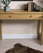 Oak Nordic Single Wide Drawer Dressing Table / Console Table - The Farthing