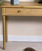 Oak Nordic Single Wide Drawer Dressing Table / Console Table - The Farthing