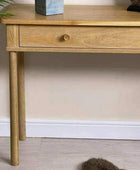 Oak Nordic Single Wide Drawer Dressing Table - The Farthing