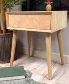 Oak Side Table with Chevron Front - The Farthing