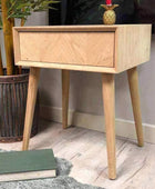 Oak Side Table with Chevron Front - The Farthing